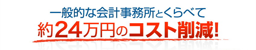 一般的な会計事務所とくらべて約30万円のコスト削減！