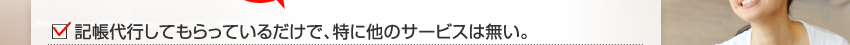 記帳代行してもらっているだけで、特に他のサービスは無い。