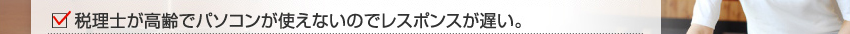 税理士が高齢でパソコンが使えないのでレスポンスが遅い。