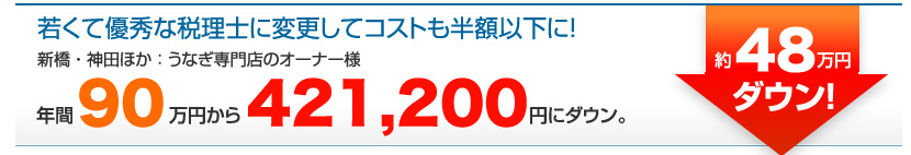 若くて優秀な税理士に変更してコストも半額以下に！